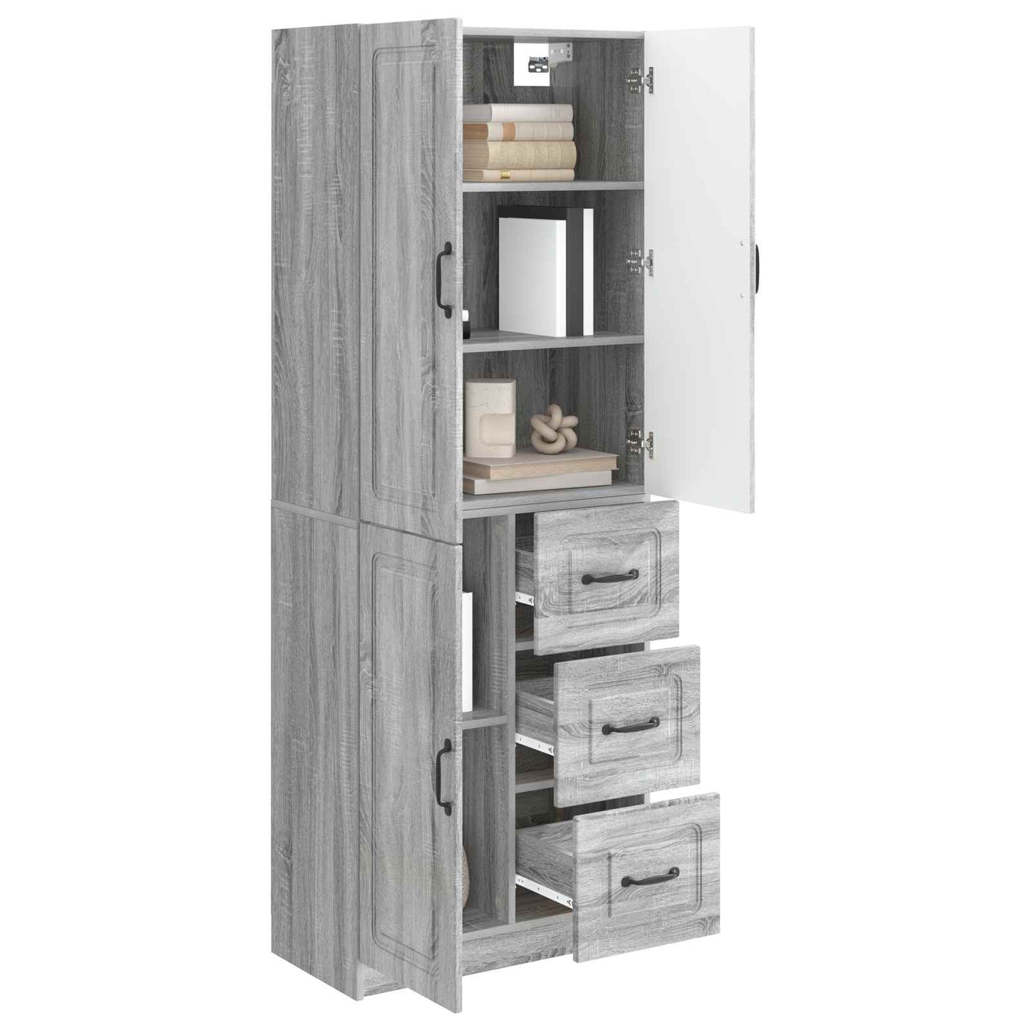 vidaXL Cabinet Set 2 pcs Grey Sonoma Engineered Wood
