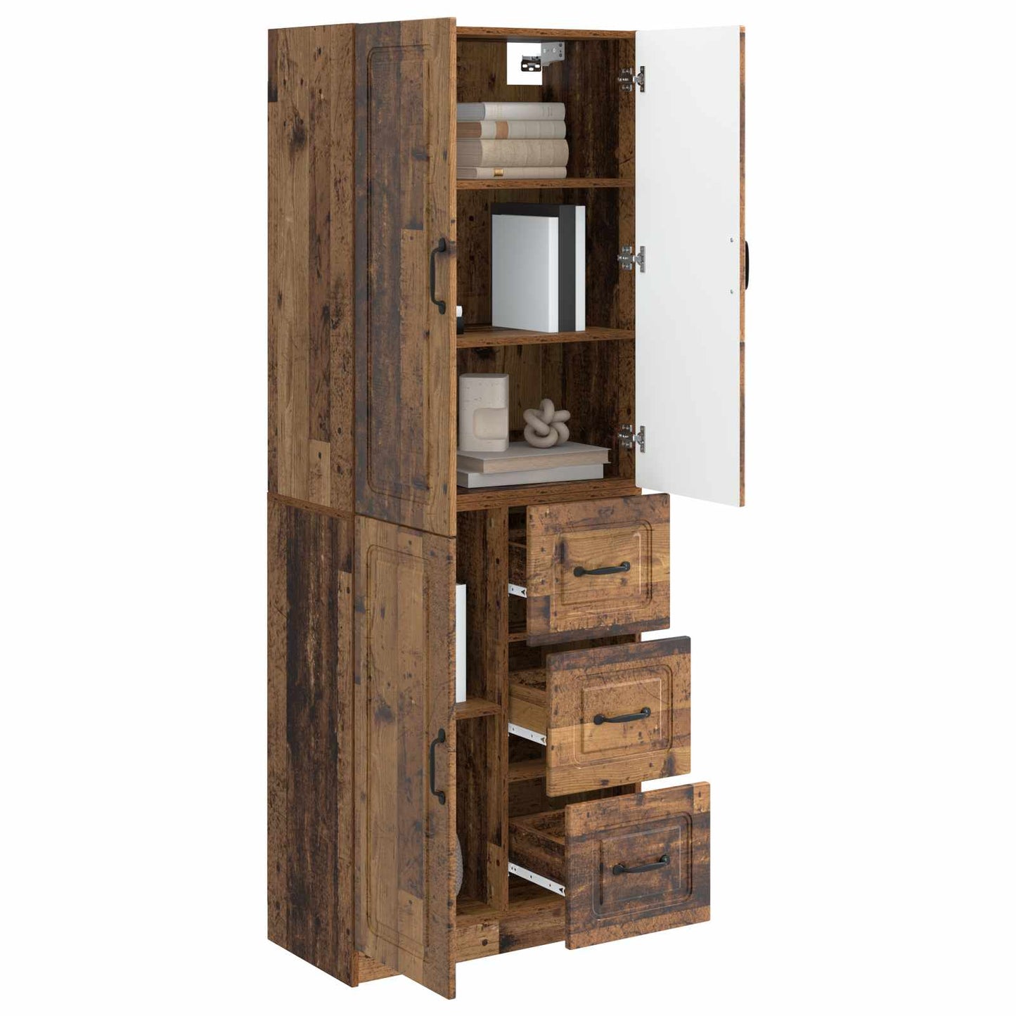 vidaXL Cabinet Set 2 pcs Old Wood Engineered Wood
