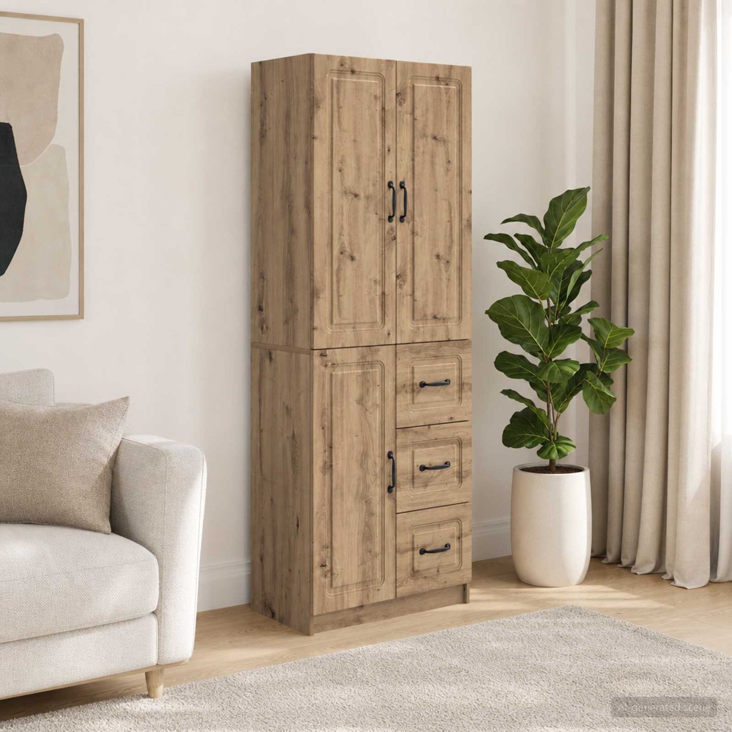 vidaXL Cabinet Set 2 pcs Artisan Oak Engineered Wood
