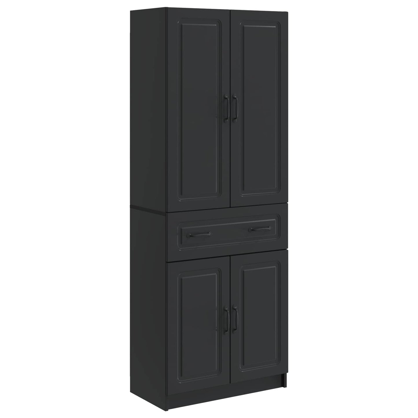 vidaXL Cabinet Set 2 pcs Black Engineered Wood