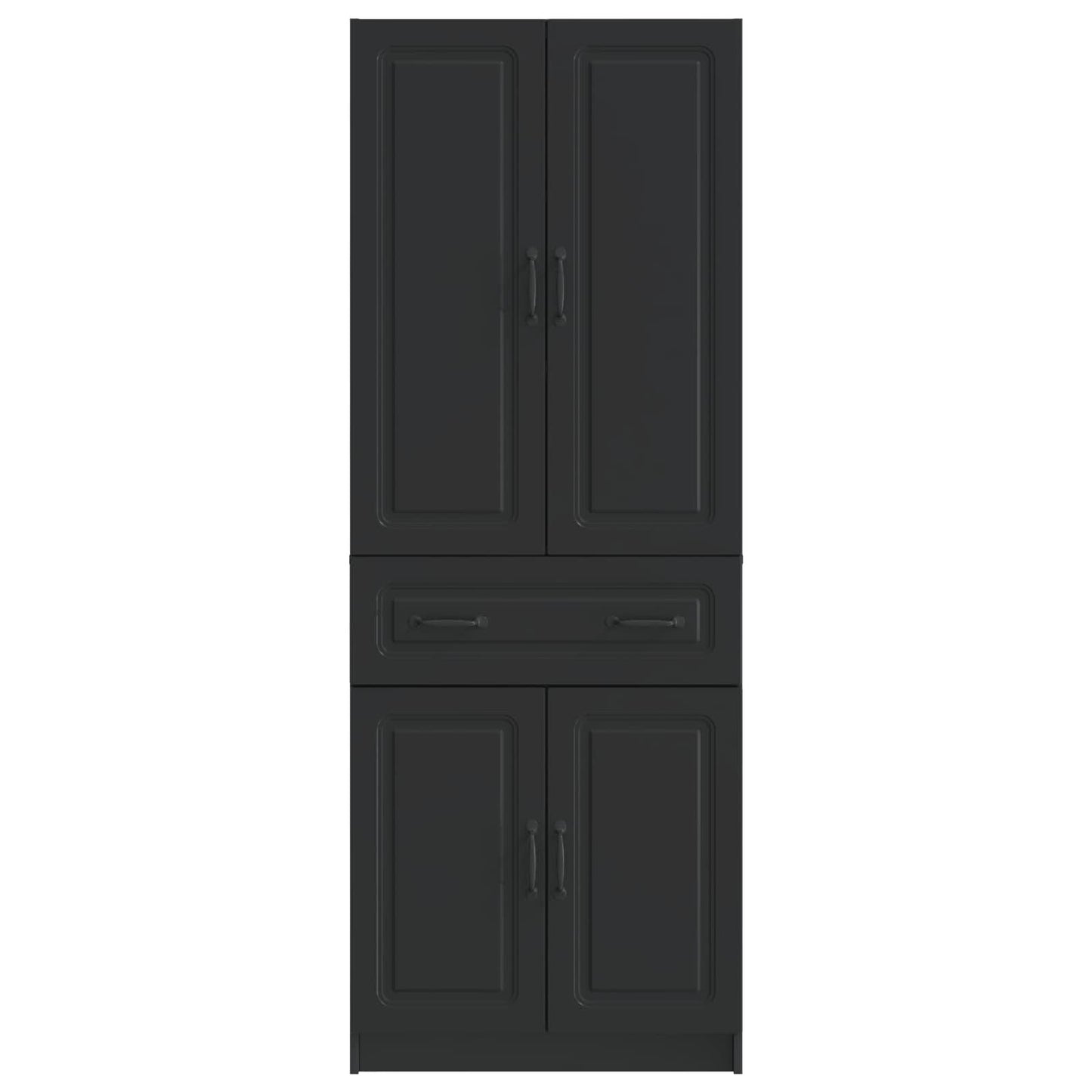 vidaXL Cabinet Set 2 pcs Black Engineered Wood