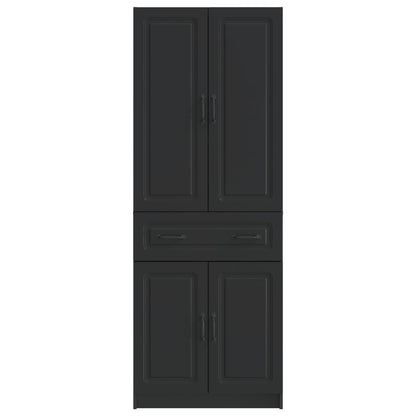 vidaXL Cabinet Set 2 pcs Black Engineered Wood