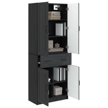 vidaXL Cabinet Set 2 pcs Black Engineered Wood