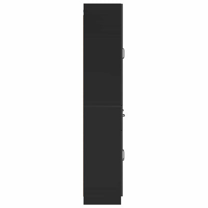vidaXL Cabinet Set 2 pcs Black Engineered Wood