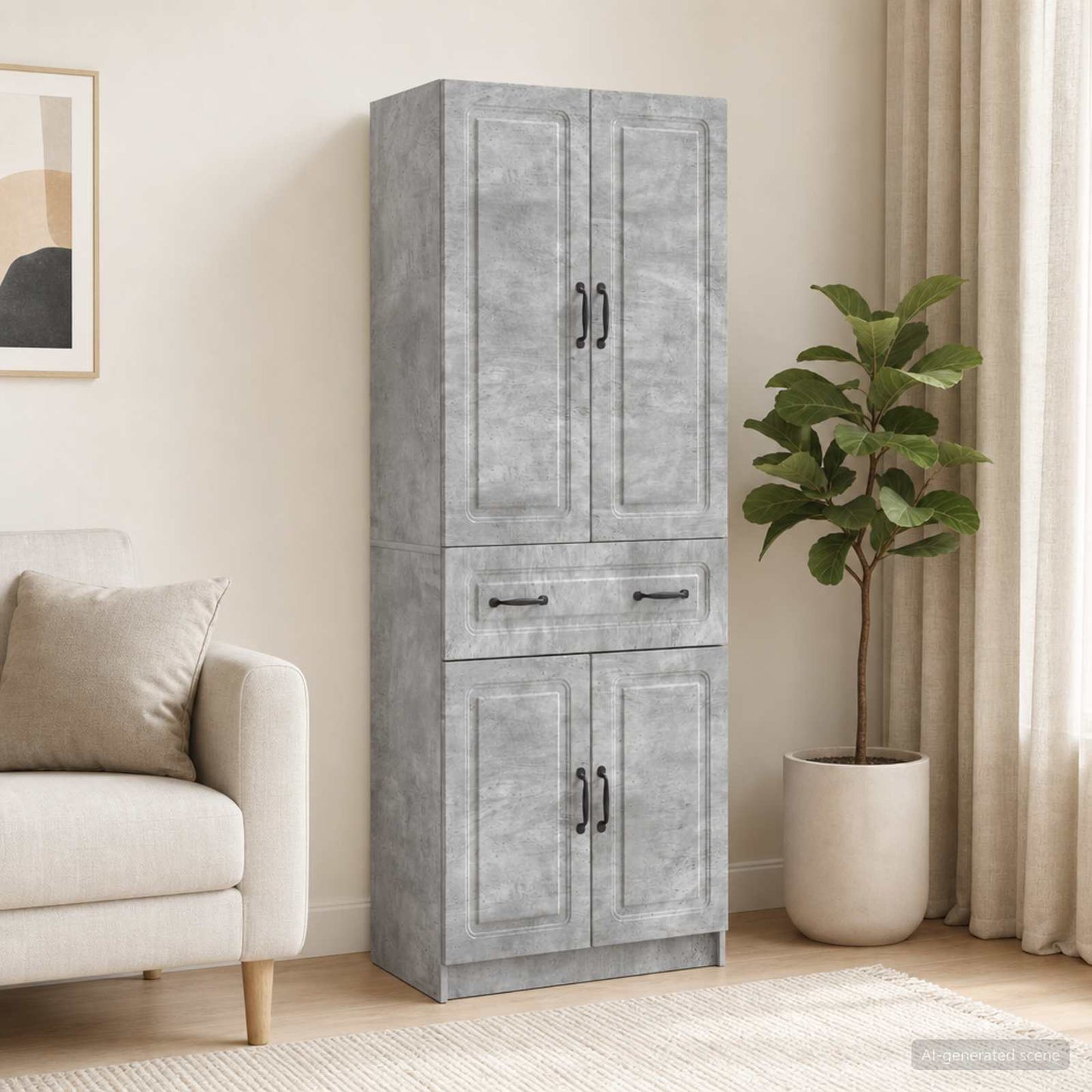 vidaXL Cabinet Set 2 pcs Concrete Grey Engineered Wood