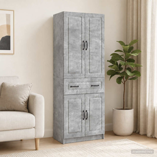 vidaXL Cabinet Set 2 pcs Concrete Grey Engineered Wood