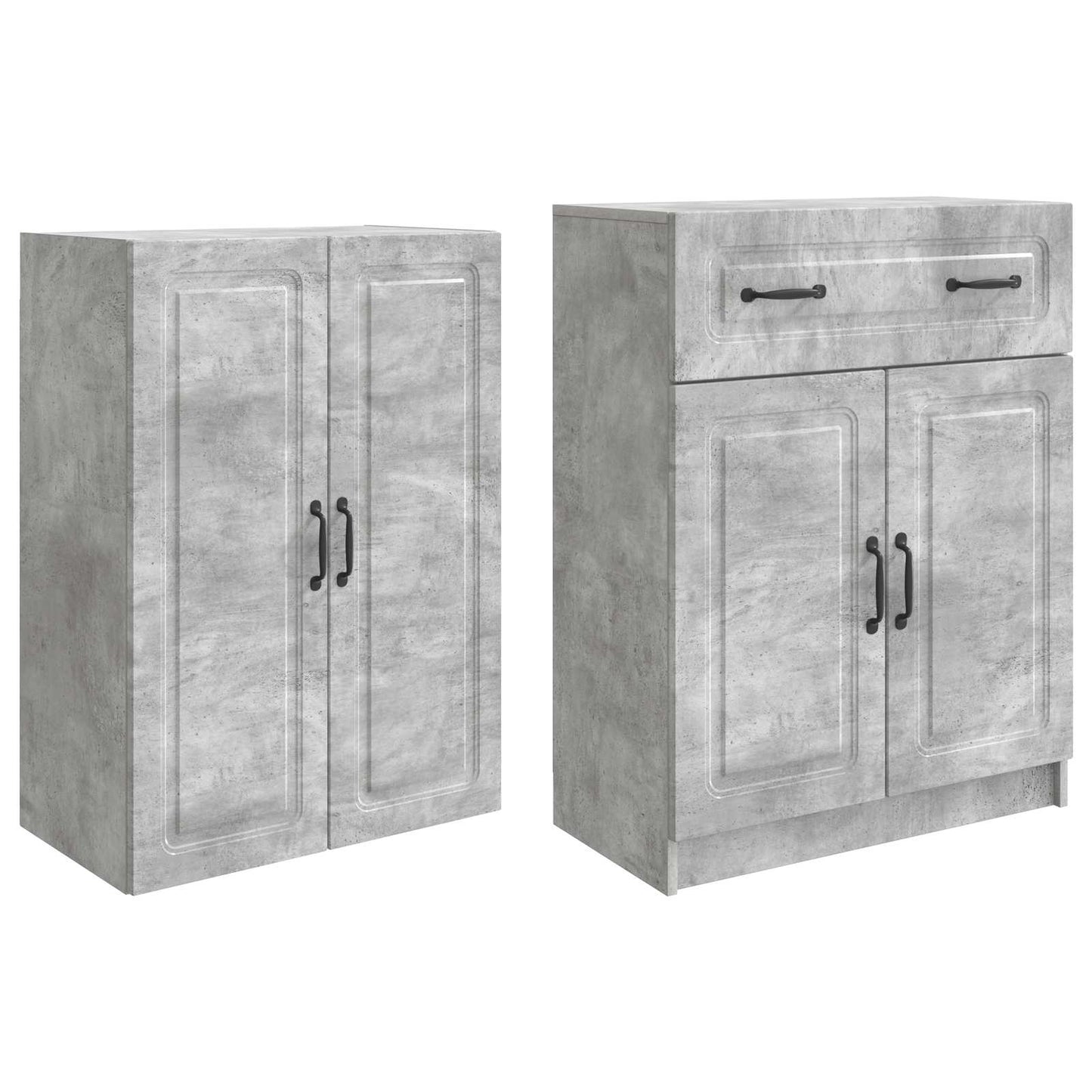 vidaXL Cabinet Set 2 pcs Concrete Grey Engineered Wood