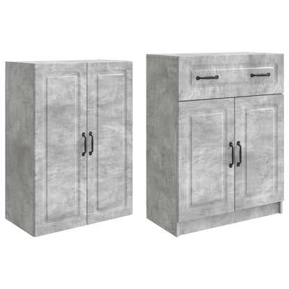 vidaXL Cabinet Set 2 pcs Concrete Grey Engineered Wood