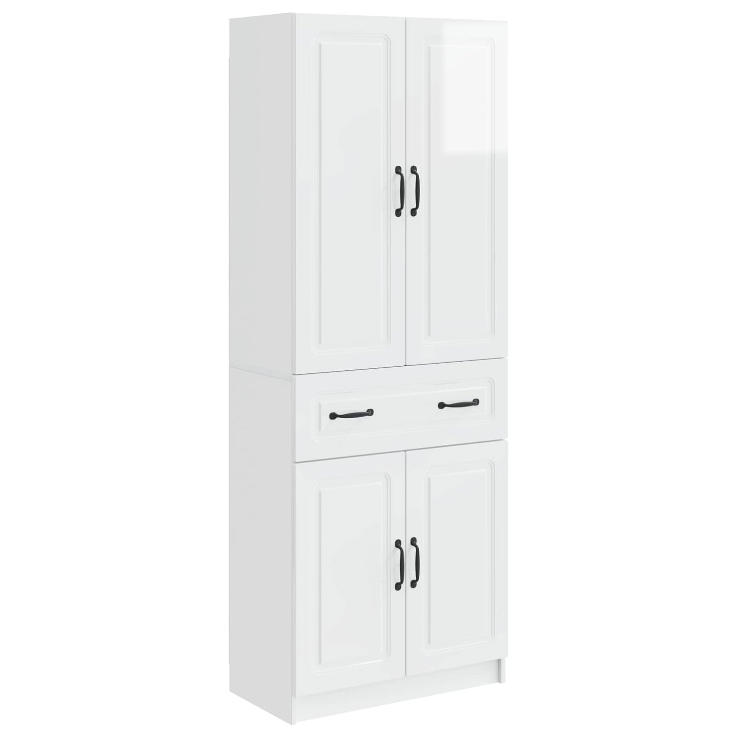vidaXL Cabinet Set 2 pcs High Gloss White Engineered Wood