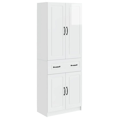 vidaXL Cabinet Set 2 pcs High Gloss White Engineered Wood