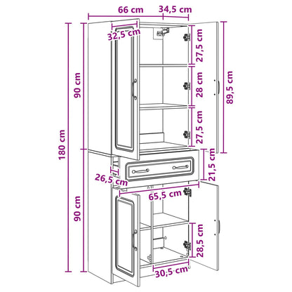 vidaXL Cabinet Set 2 pcs High Gloss White Engineered Wood