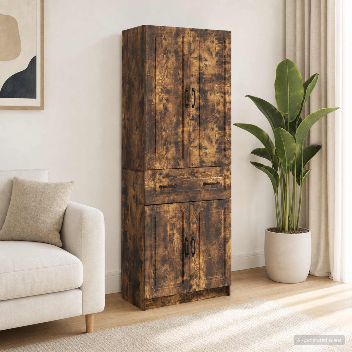 vidaXL Cabinet Set 2 pcs Smoked Oak Engineered Wood