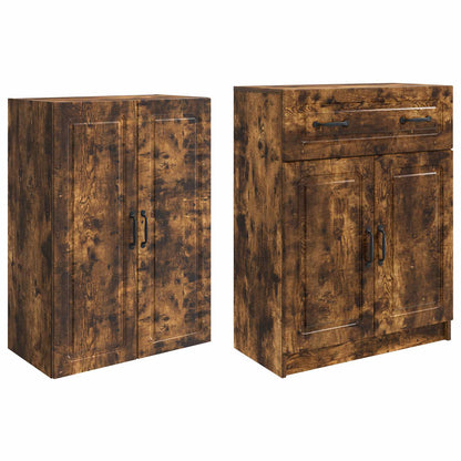 vidaXL Cabinet Set 2 pcs Smoked Oak Engineered Wood