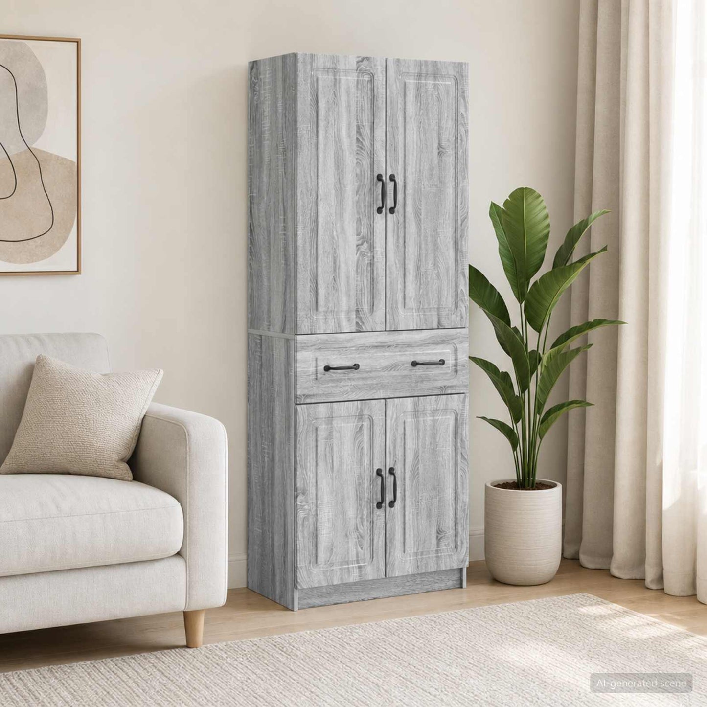 vidaXL Cabinet Set 2 pcs Grey Sonoma Engineered Wood