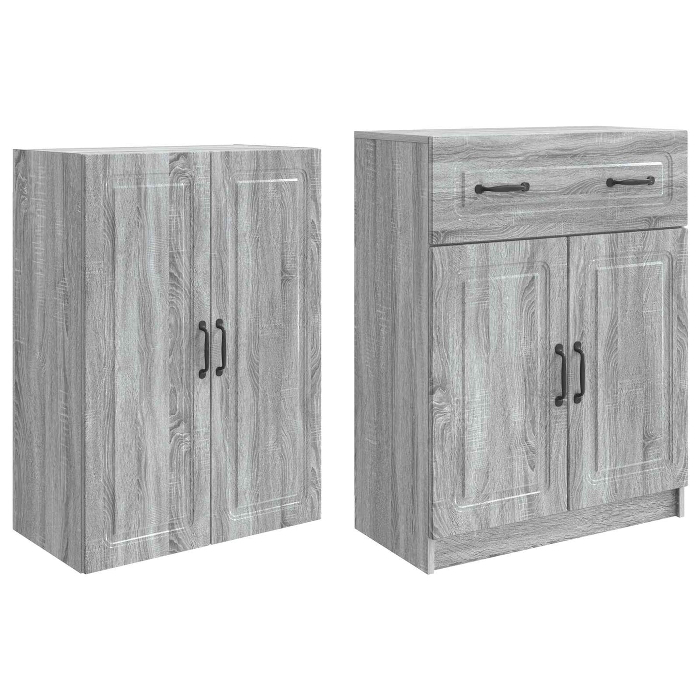 vidaXL Cabinet Set 2 pcs Grey Sonoma Engineered Wood