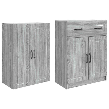 vidaXL Cabinet Set 2 pcs Grey Sonoma Engineered Wood