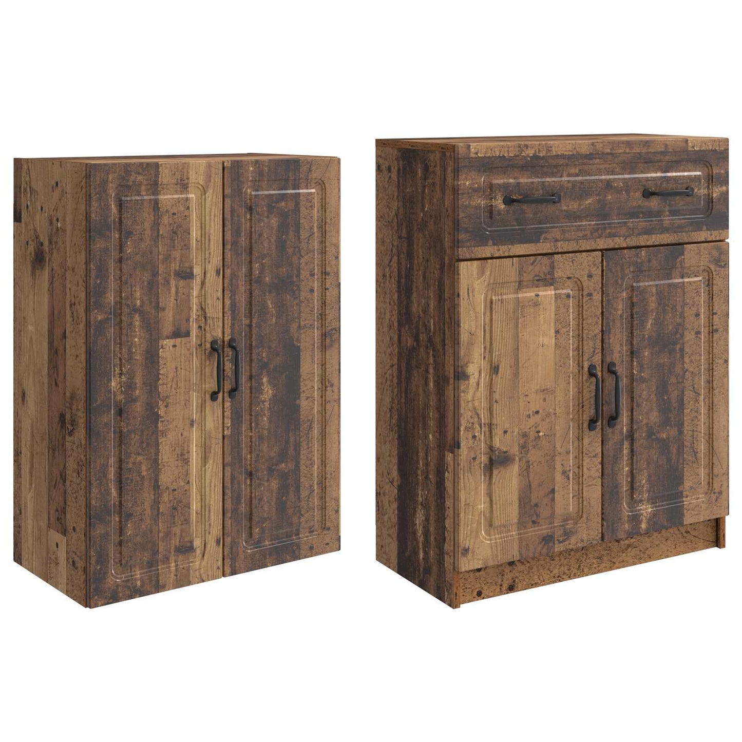 vidaXL Cabinet Set 2 pcs Old Wood Engineered Wood