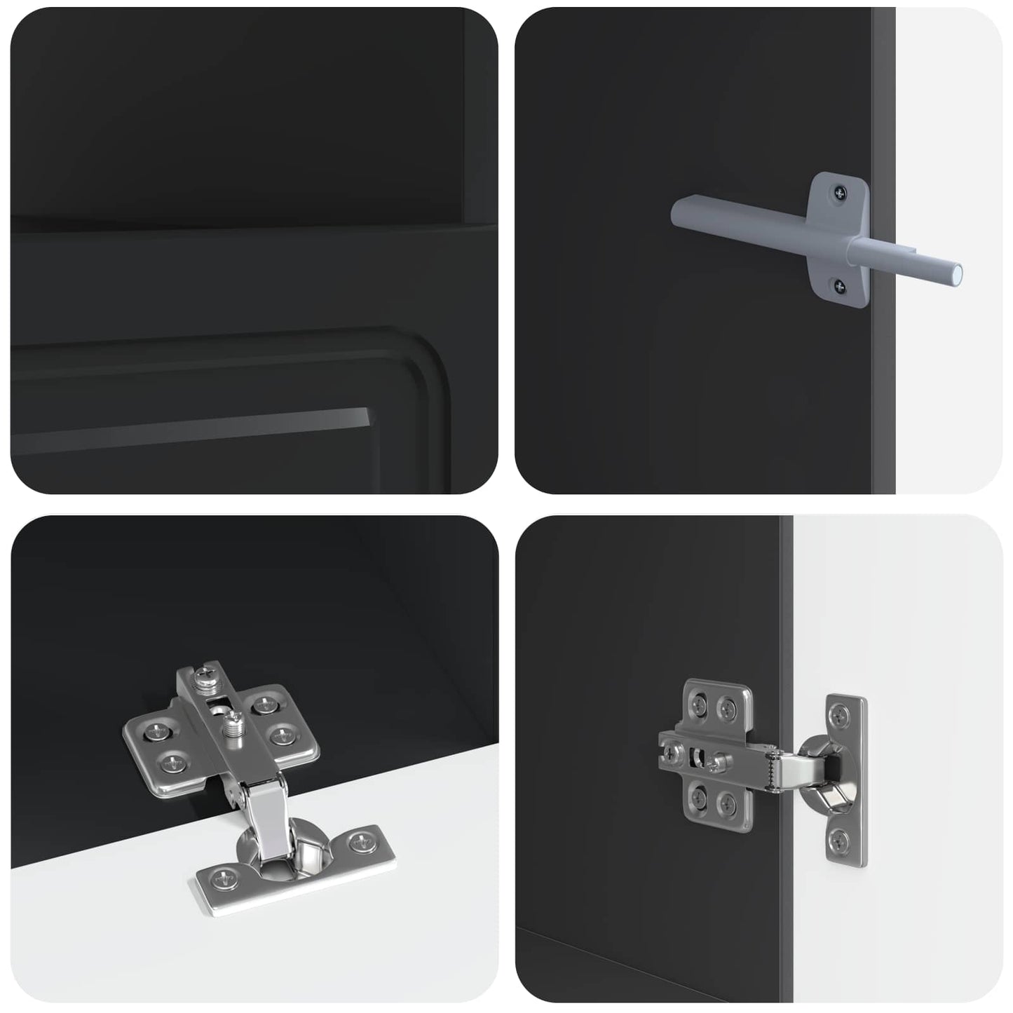 vidaXL 5 Piece LED TV Cabinet Black Engineered Wood