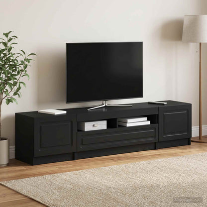 vidaXL LED TV Cabinet UTRECHT 3 pcs Black Engineered Wood