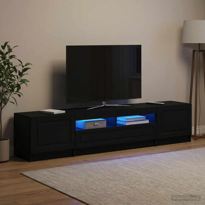 vidaXL LED TV Cabinet UTRECHT 3 pcs Black Engineered Wood