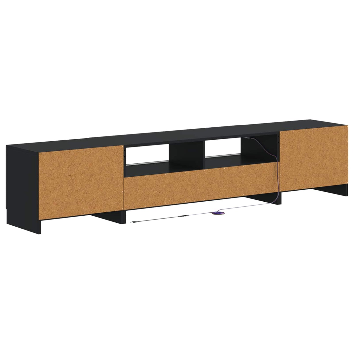 vidaXL 5 Piece LED TV Cabinet Black Engineered Wood