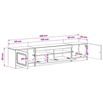 vidaXL 5 Piece LED TV Cabinet Black Engineered Wood
