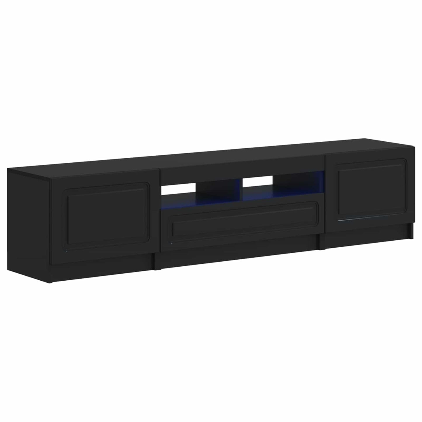 vidaXL 5 Piece LED TV Cabinet Black Engineered Wood