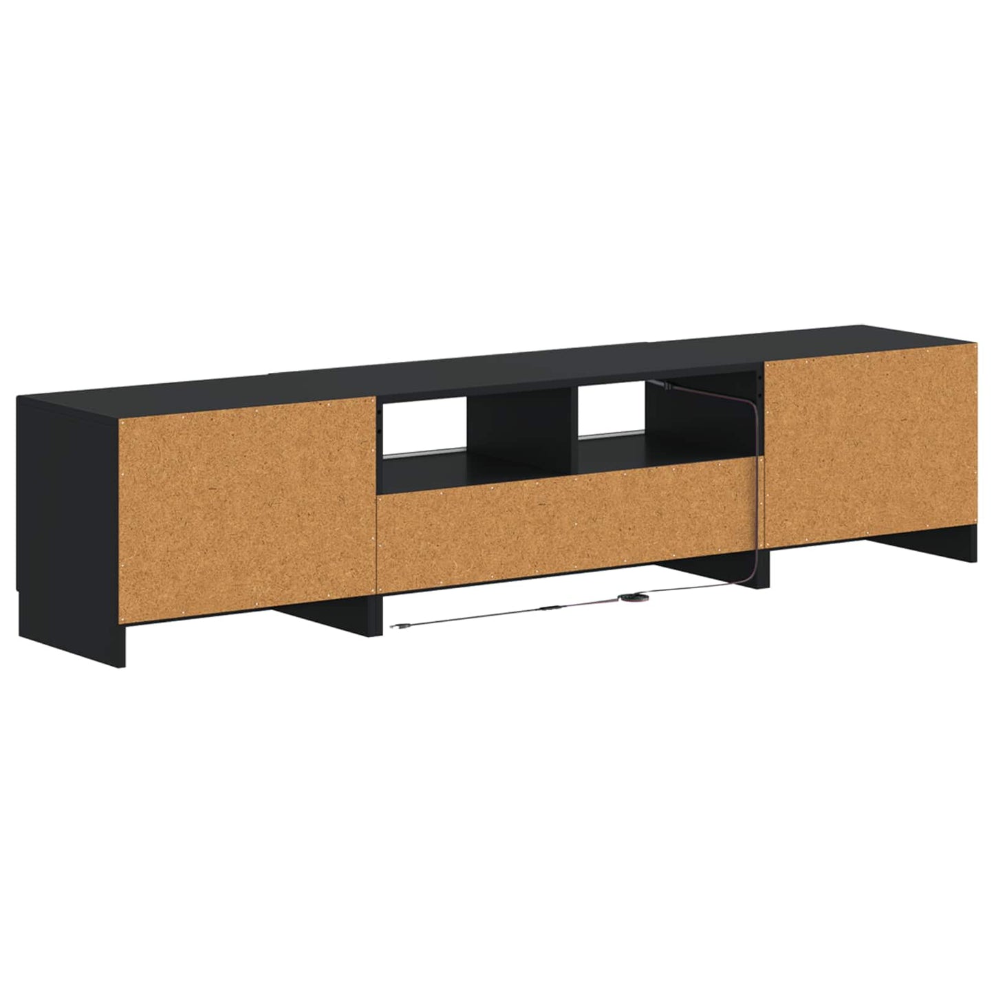 vidaXL 5 Piece LED TV Cabinet Black Engineered Wood