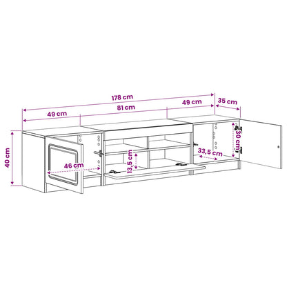 vidaXL 5 Piece LED TV Cabinet Sonoma Oak Engineered Wood