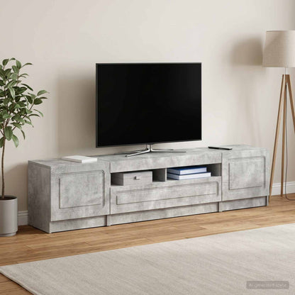 vidaXL LED TV Cabinet UTRECHT 3 pcs Concrete Grey Engineered Wood