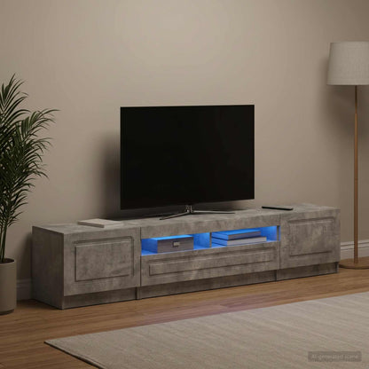 vidaXL LED TV Cabinet UTRECHT 3 pcs Concrete Grey Engineered Wood