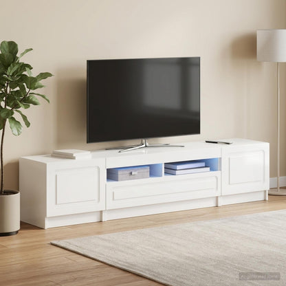 vidaXL LED TV Cabinet UTRECHT 3 pcs High Gloss White Engineered Wood