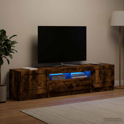 vidaXL LED TV Cabinet UTRECHT 3 pcs Smoked Oak Engineered Wood