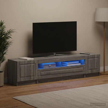 vidaXL LED TV Cabinet UTRECHT 3 pcs Grey Sonoma Engineered Wood