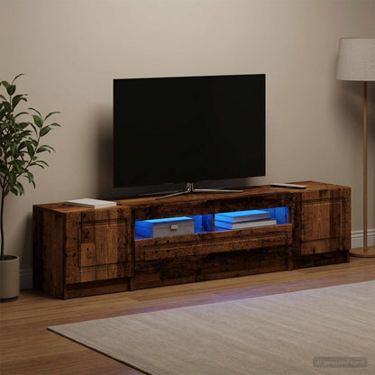 vidaXL LED TV Cabinet UTRECHT 3 pcs Old Wood Engineered Wood