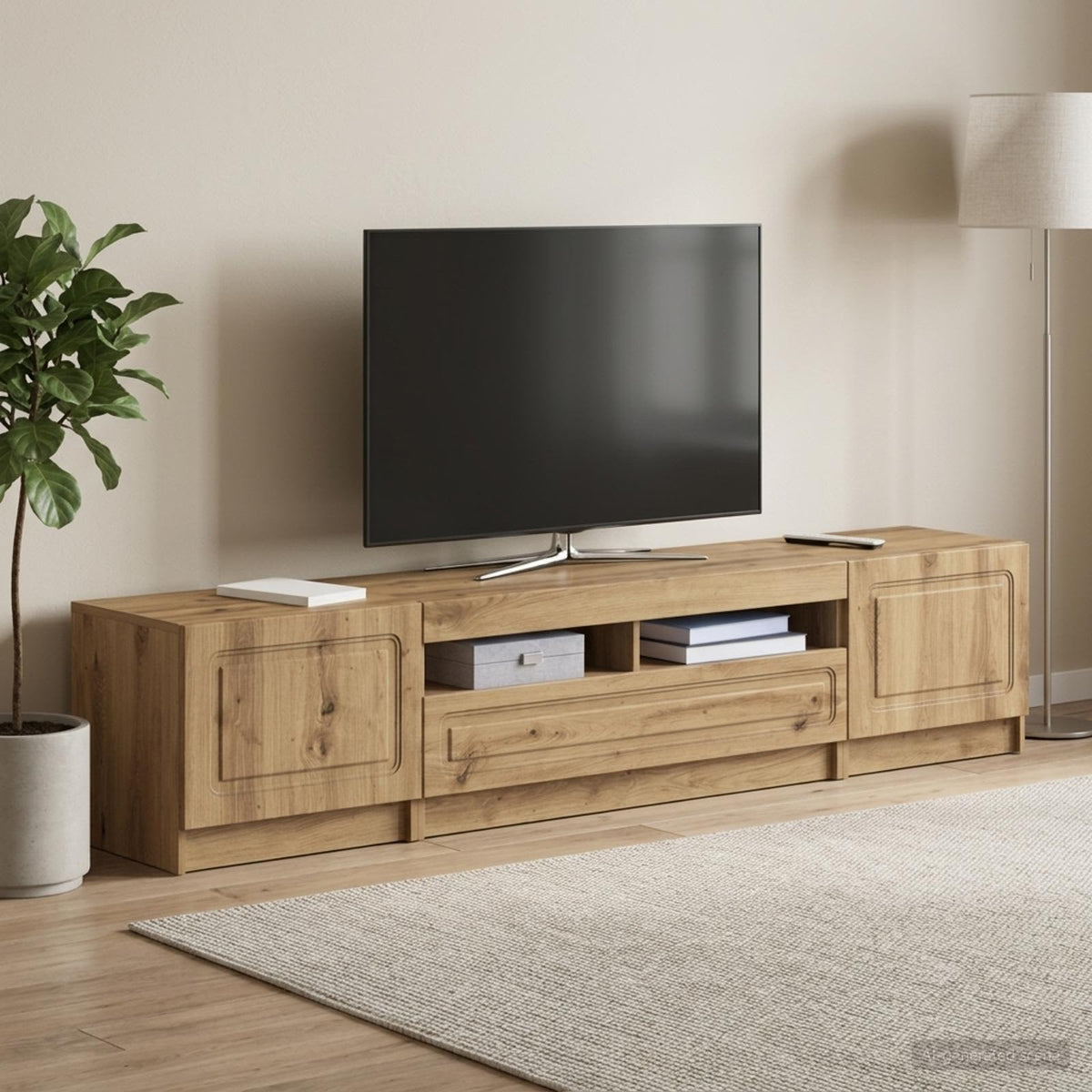 vidaXL LED TV Cabinet UTRECHT 3 pcs Artisan Oak Engineered Wood
