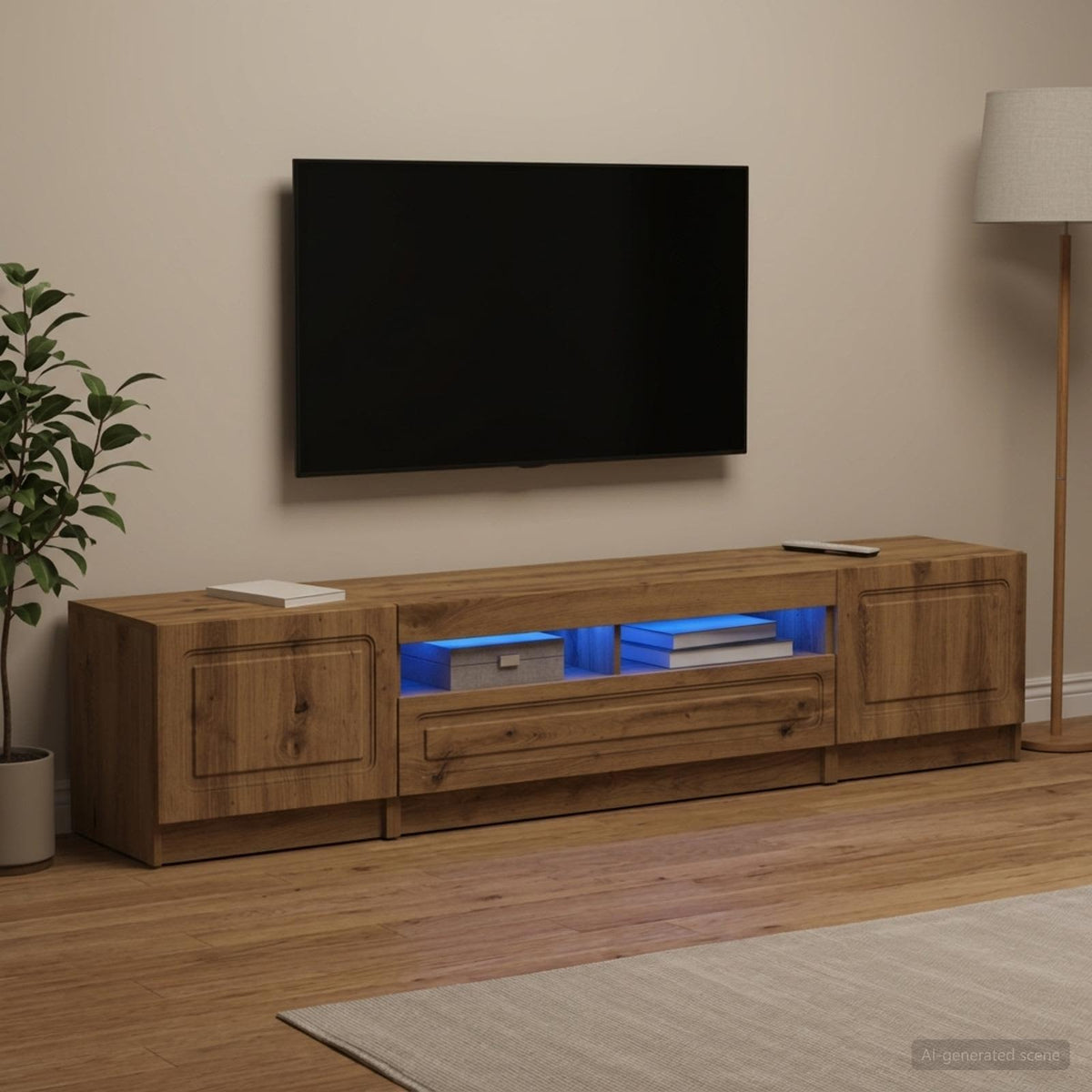 vidaXL LED TV Cabinet UTRECHT 3 pcs Artisan Oak Engineered Wood
