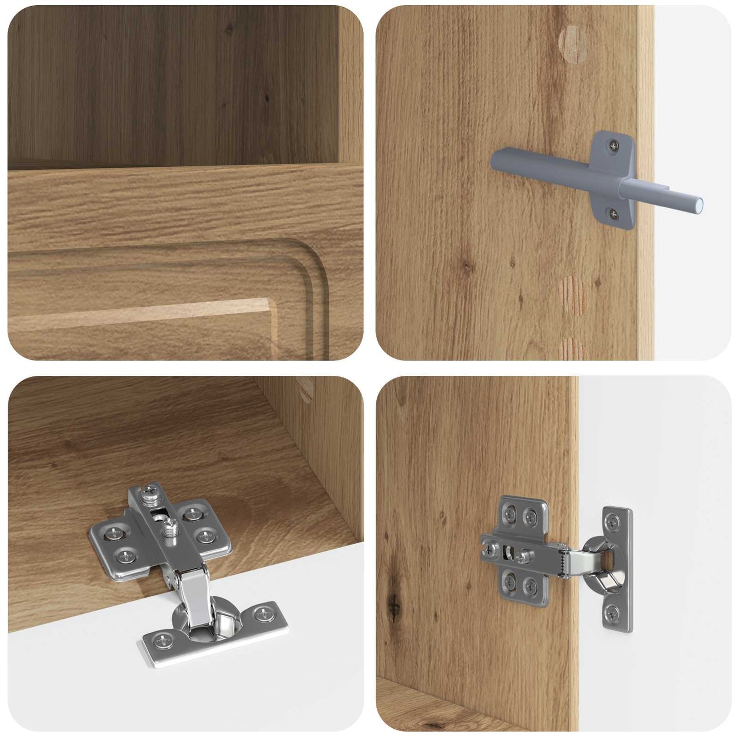 vidaXL 5 Piece LED TV Cabinet Artisan Oak Engineered Wood