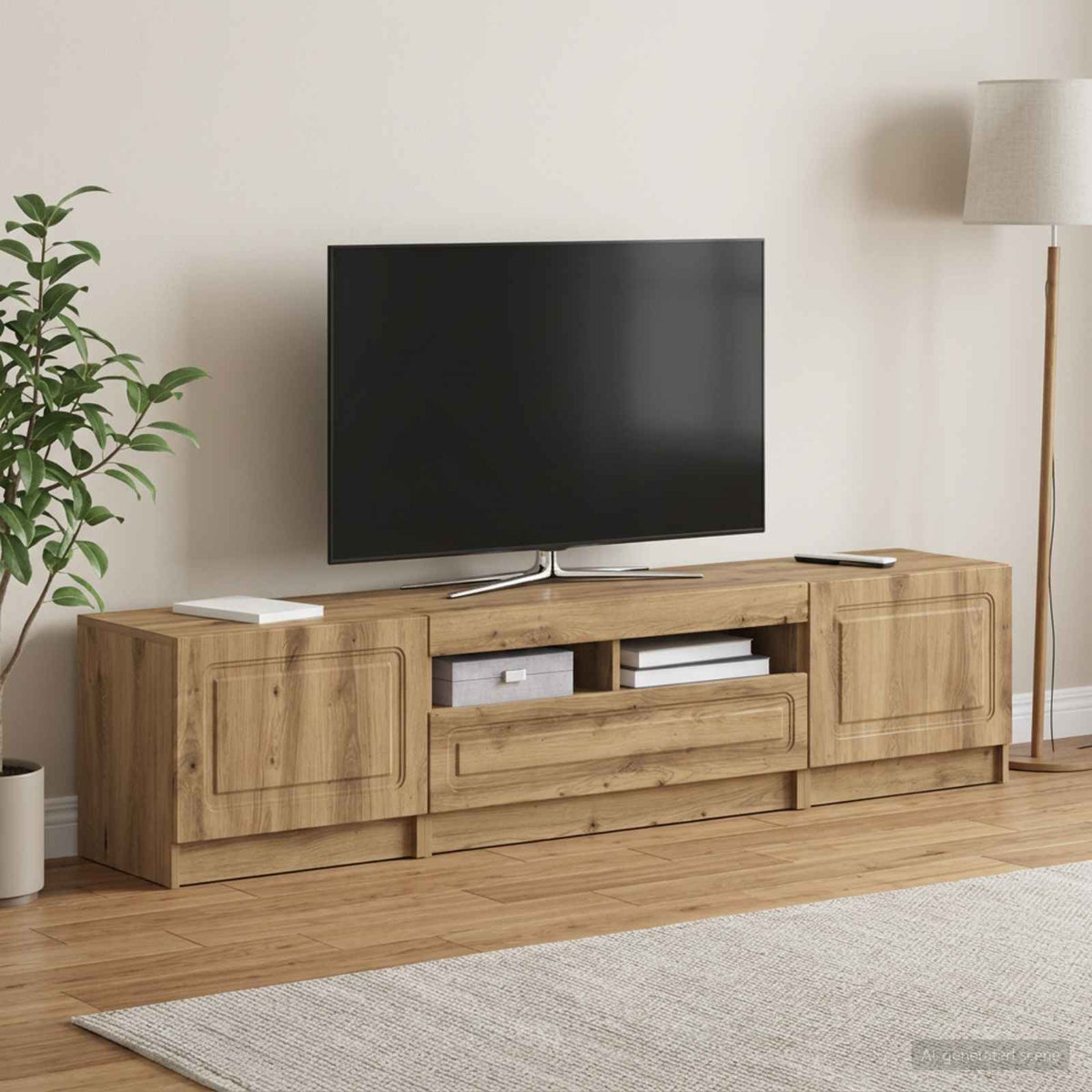 vidaXL LED TV Cabinet UTRECHT 3 pcs Artisan Oak Engineered Wood