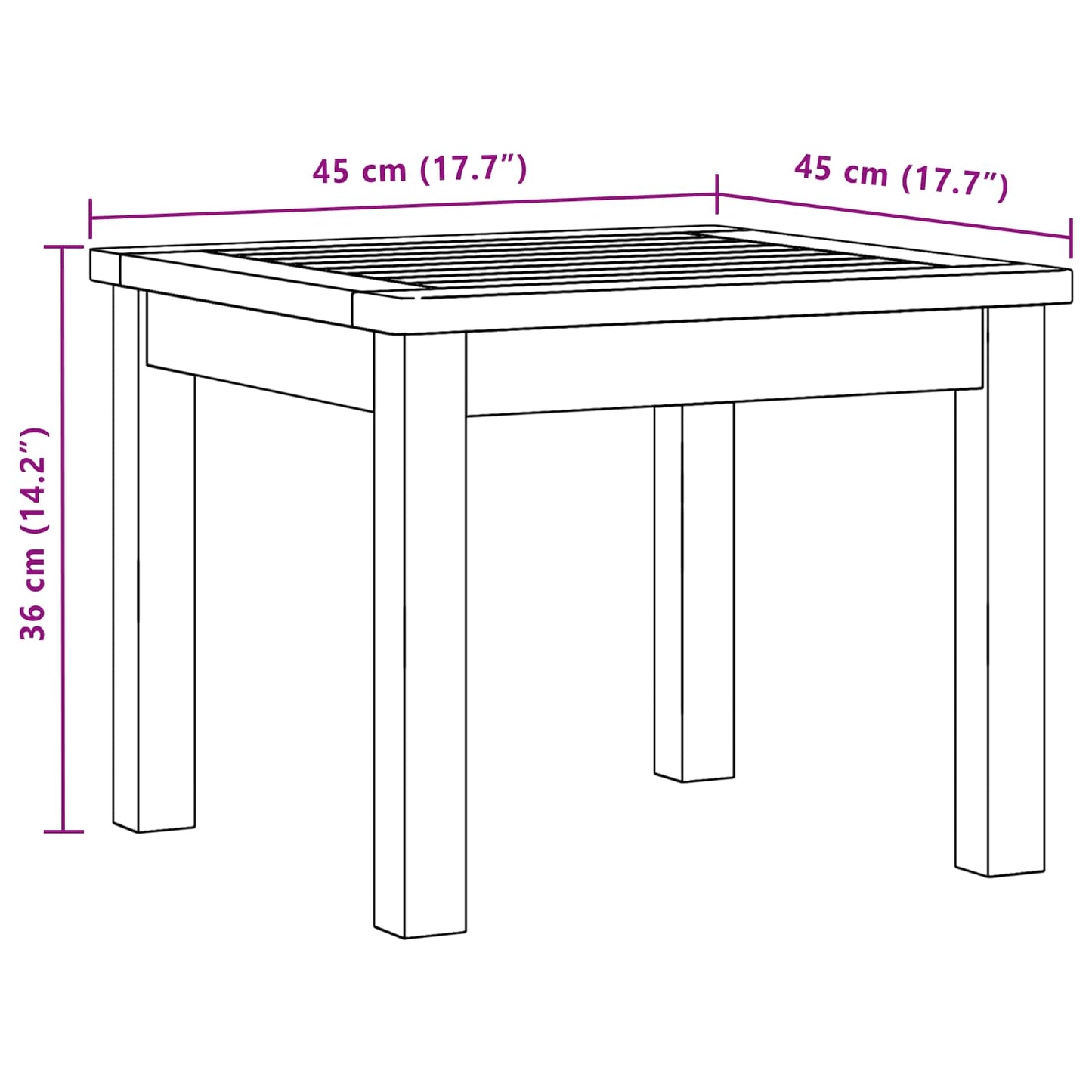 vidaXL Coffee Table Light Acacia 45 x 45 x 36 cm Solid Acacia Wood
