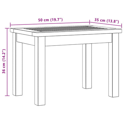 vidaXL Coffee Table Light Acacia 50 x 35 x 36 cm Solid Acacia Wood