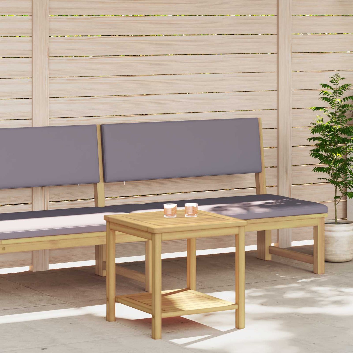 vidaXL Side Table Oil Natural 45 x 45 x 45 cm Solid Acacia Wood