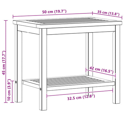 vidaXL Side Table Oil Natural 50 x 35 x 45 cm Solid Acacia Wood