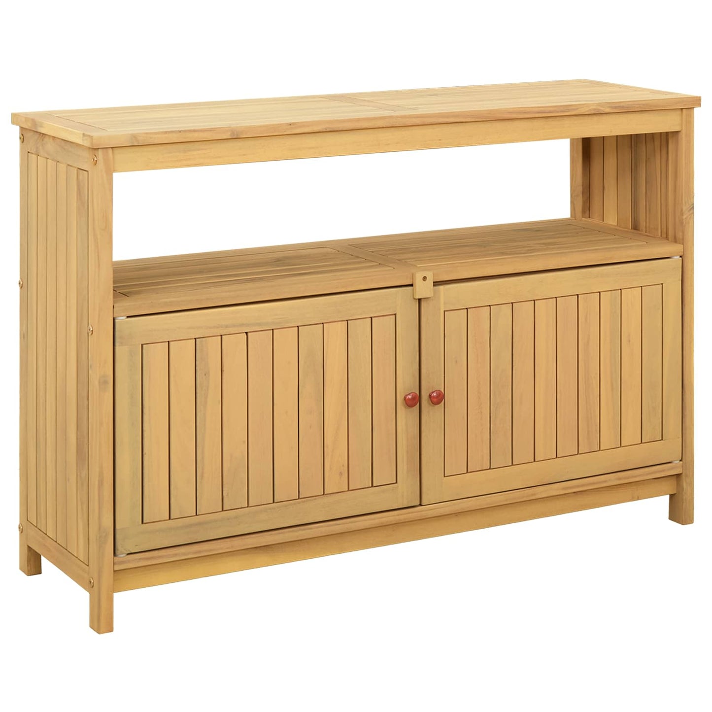 vidaXL Garden Console Table with Storage Light Acacia 110 x 35 x 75 cm