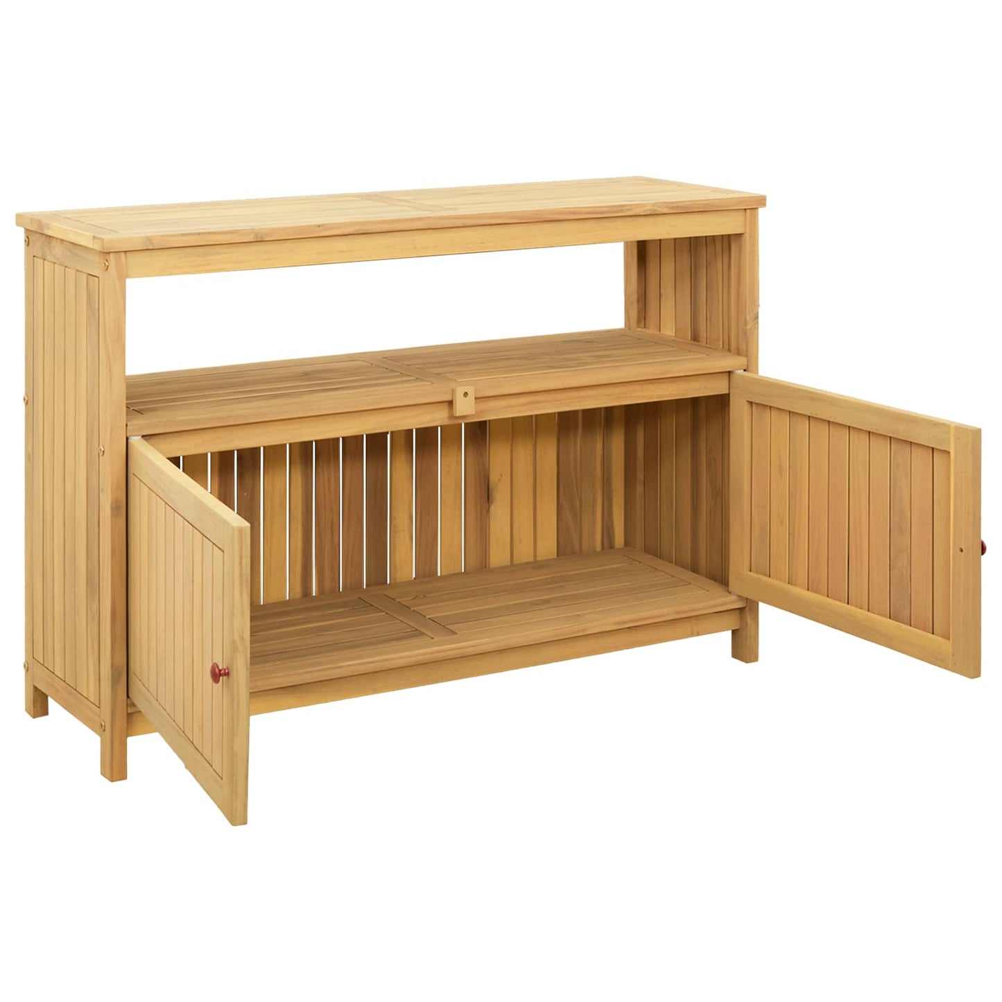 vidaXL Garden Console Table with Storage Light Acacia 110 x 35 x 75 cm