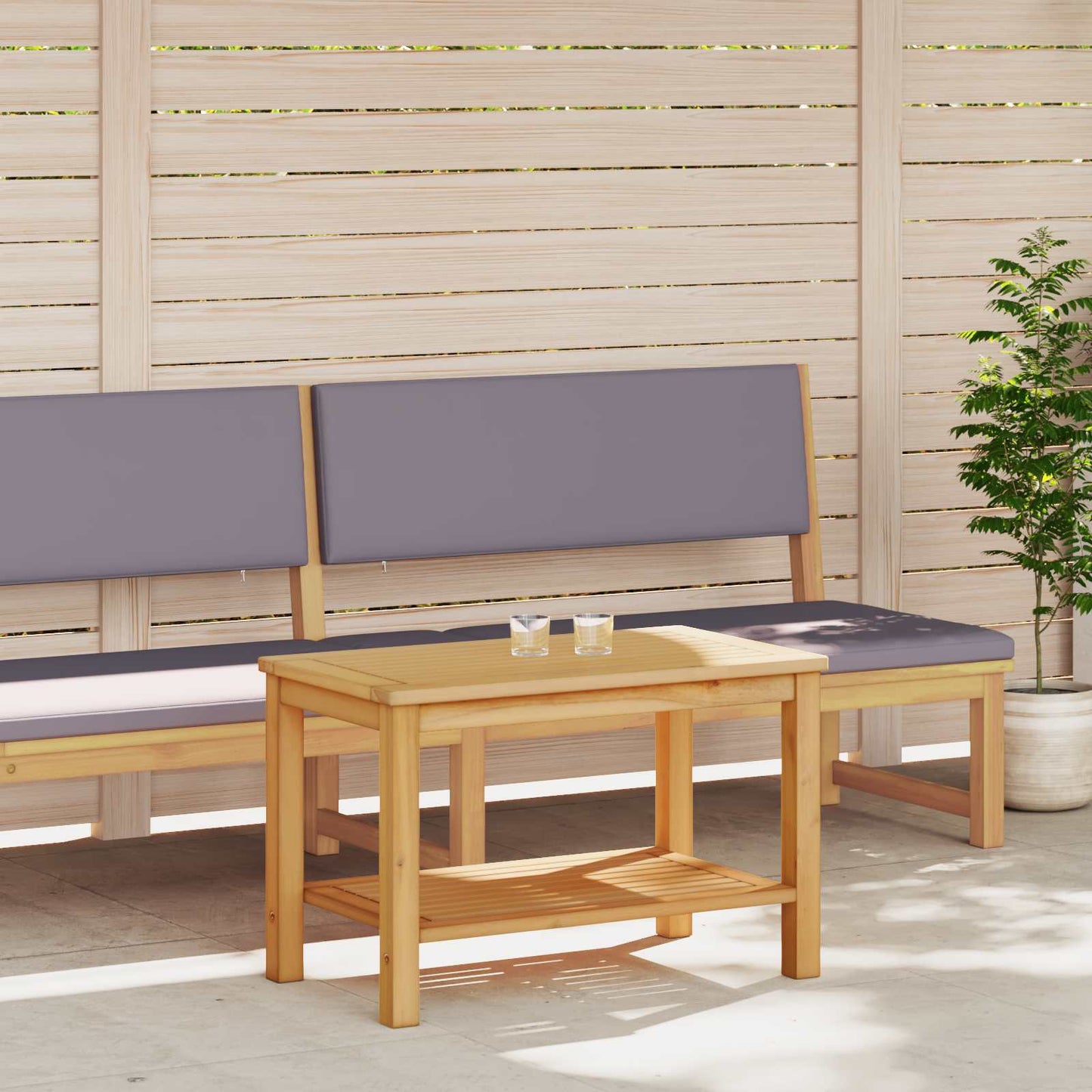 vidaXL Side Table Oil Natural 70 x 40 x 45 cm Solid Acacia Wood