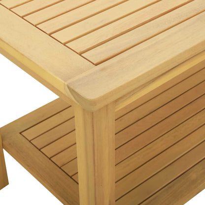 vidaXL Side Table Oil Natural 90 x 50 x 45 cm Solid Acacia Wood