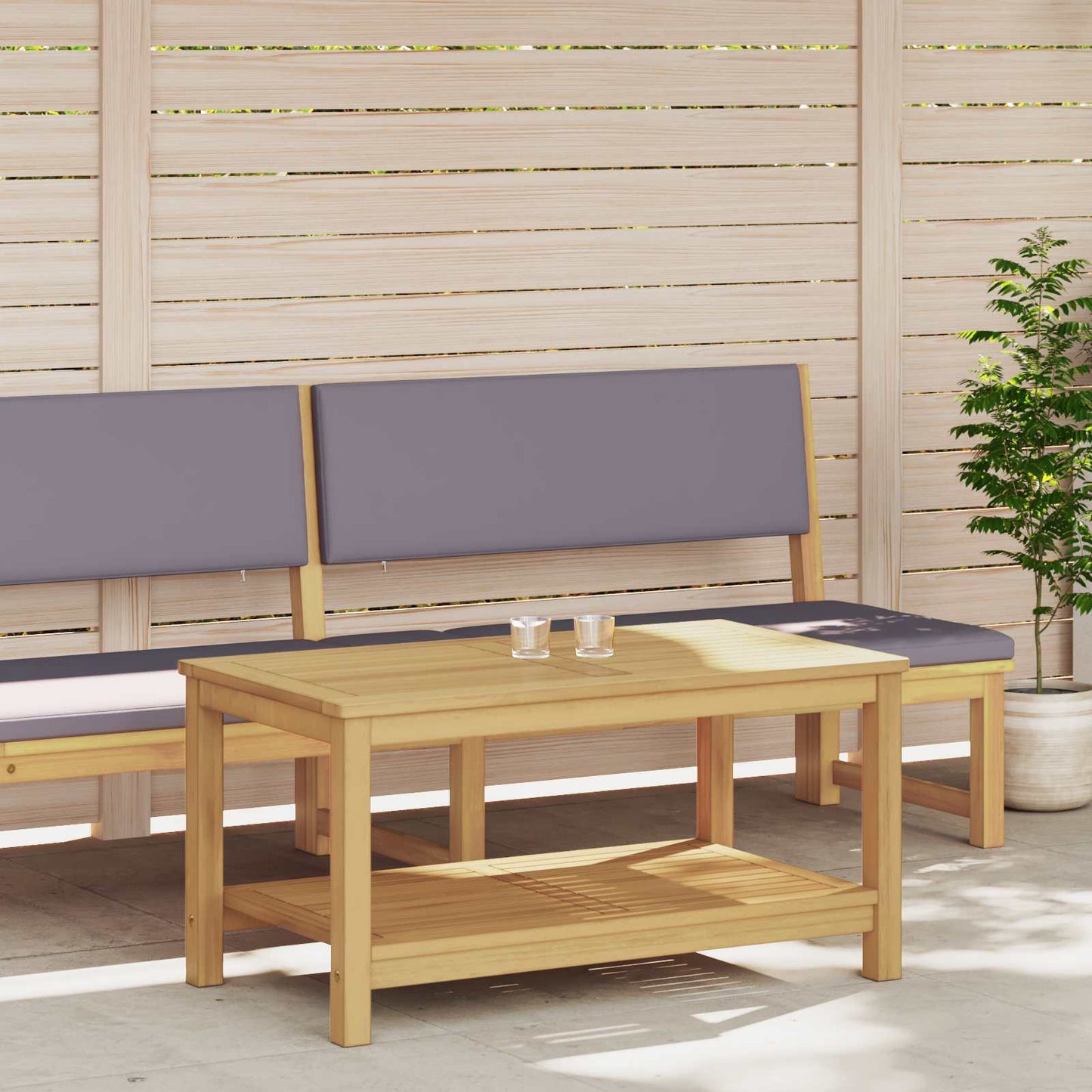 vidaXL Side Table Oil Natural 90 x 50 x 45 cm Solid Acacia Wood