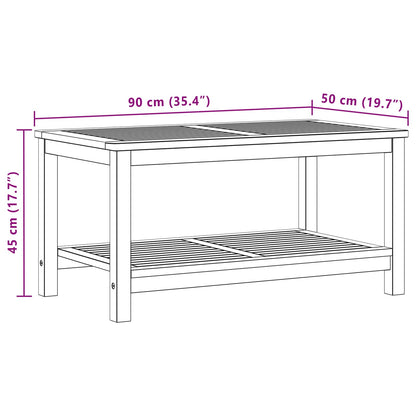 vidaXL Side Table Oil Natural 90 x 50 x 45 cm Solid Acacia Wood
