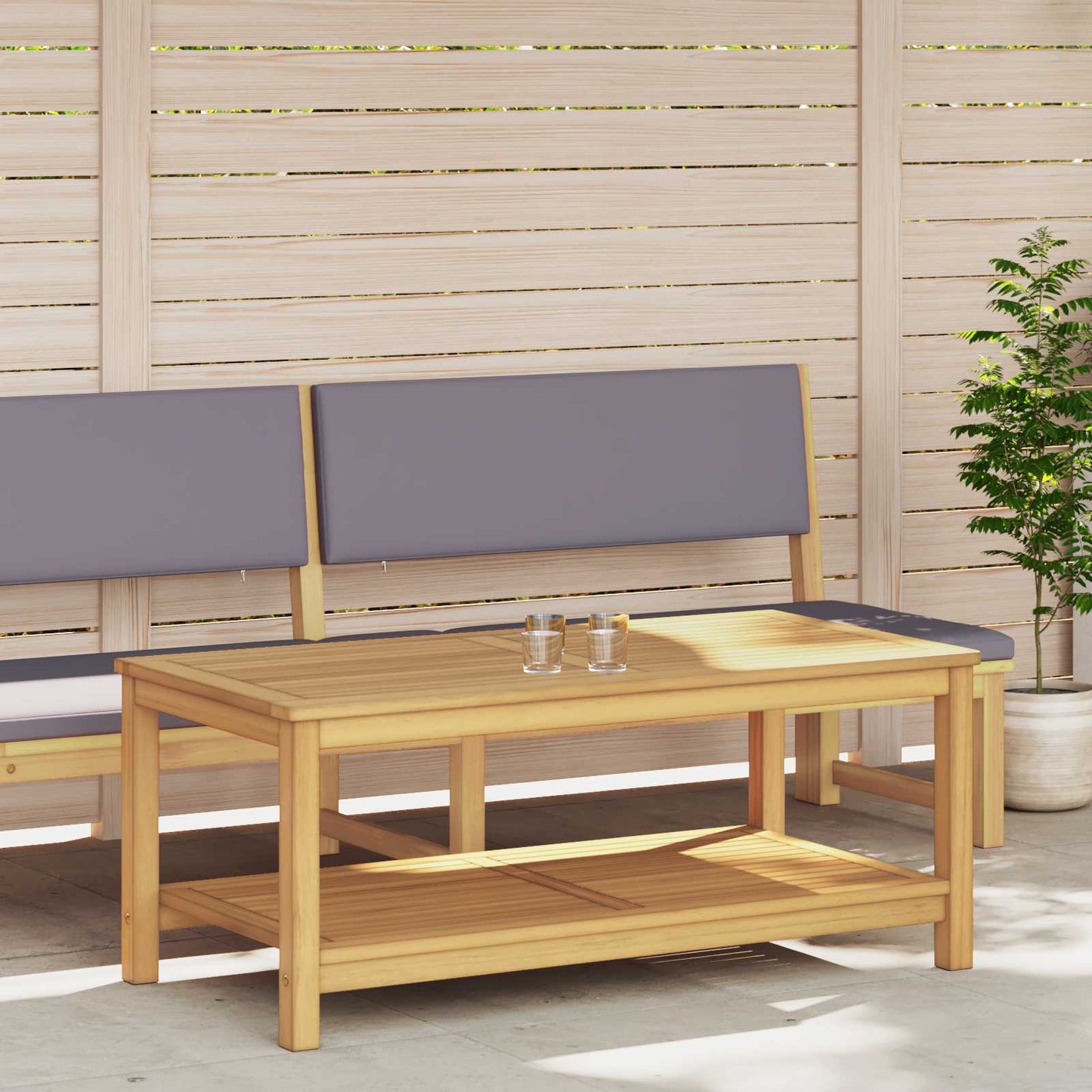 vidaXL Side Table Oil Natural 110 x 55 x 45 cm Solid Acacia Wood